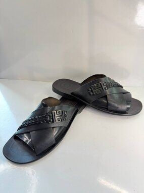 Italian Leather Slide Sandals – Minimalist Design – Men’s Size EU 46 / US 12